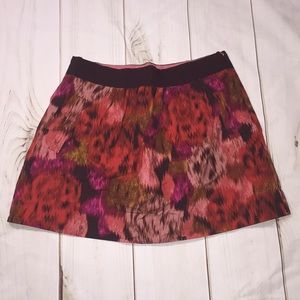 J.Crew Multicolor Red/Pink Mini Skirt SZ 10